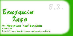 benjamin kazo business card